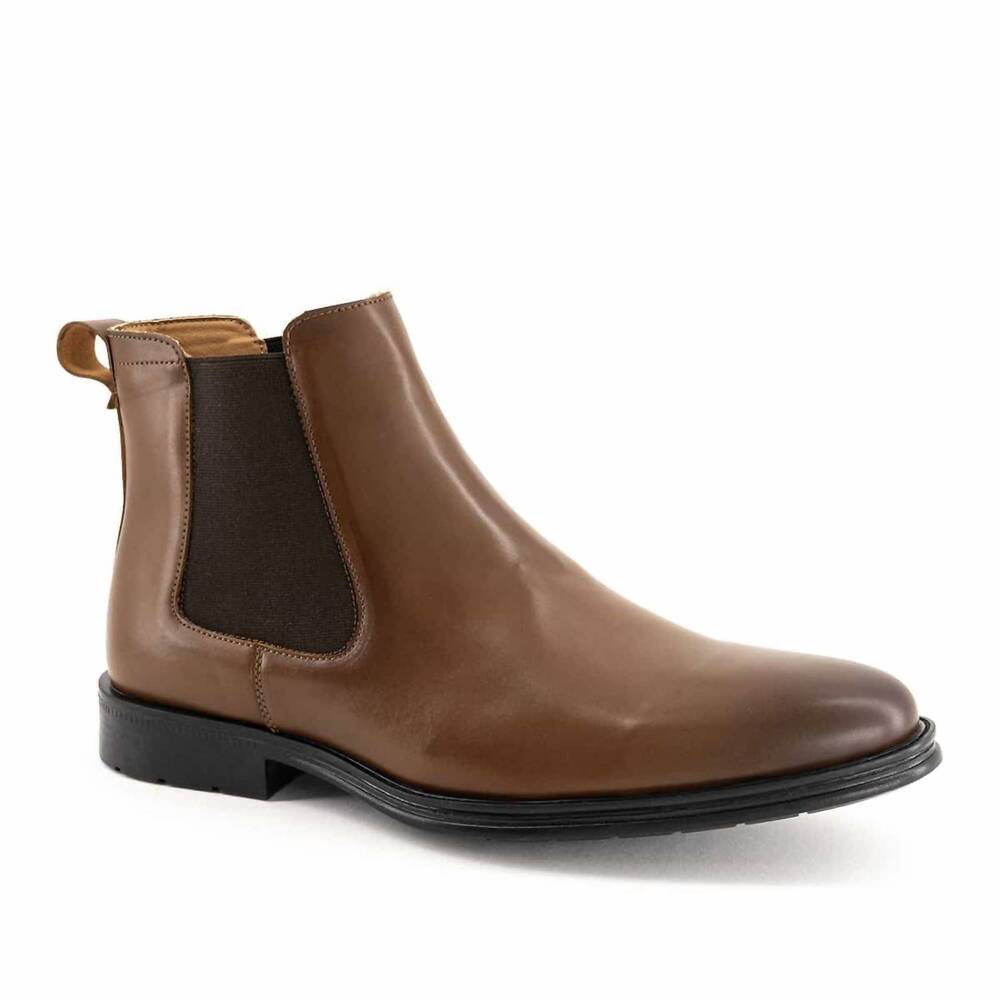 NEW FERRATO men's chelsea boots in dark brown